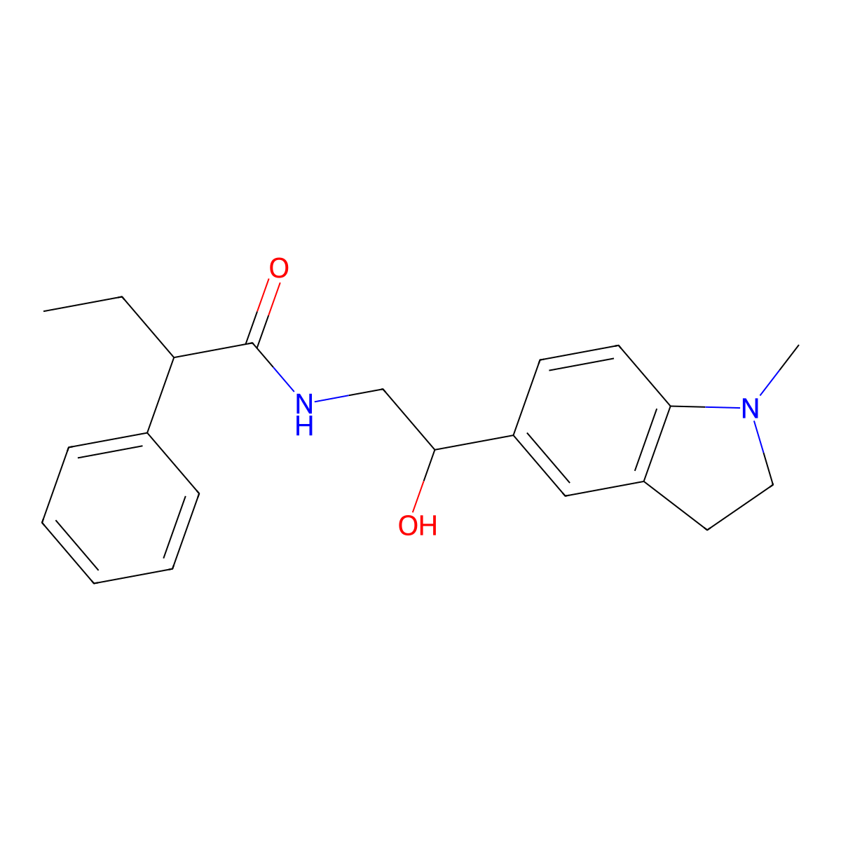 N-(2-hydroxy-2-(1-methylindolin-5-yl)ethyl)-2-phenylbutanamide molecular structure, CAS 2034569-11-2