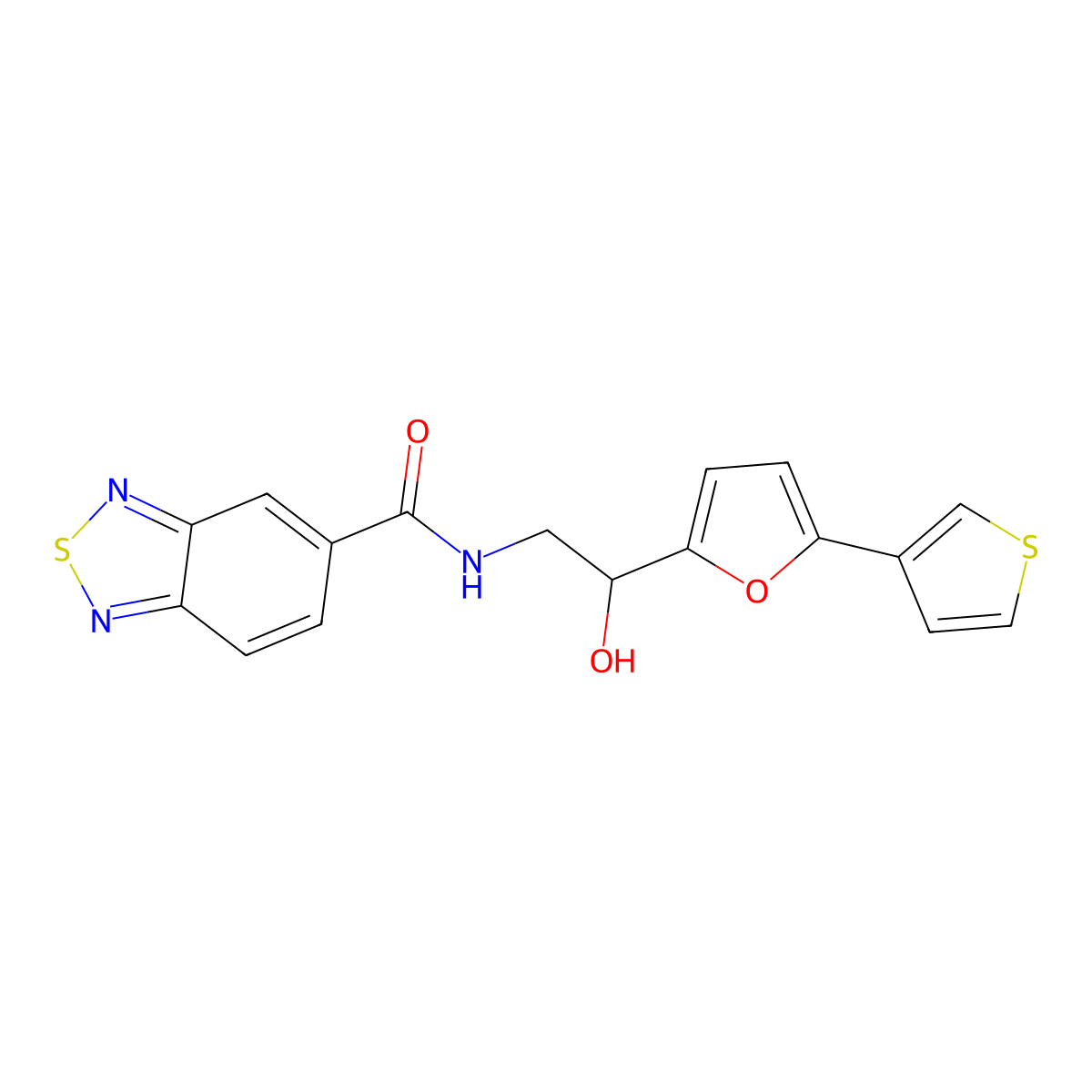 N-(2-hydroxy-2-(5-(thiophen-3-yl)furan-2-yl)ethyl)benzo[c][1,2,5]thiadiazole-5-carboxamide molecular structure, CAS 2034569-18-9