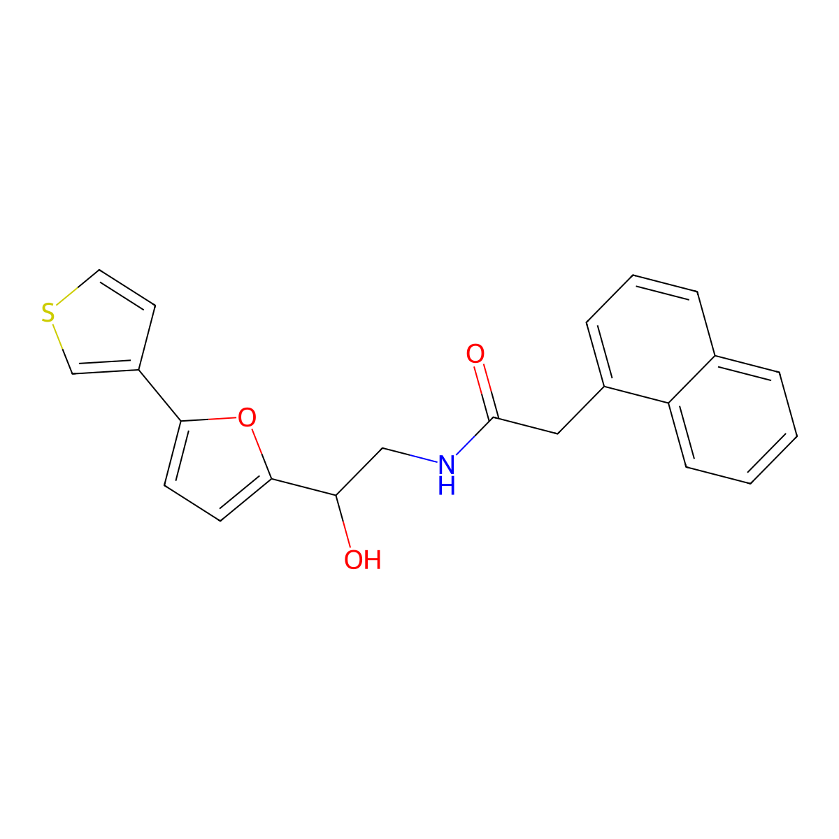 N-{2-hydroxy-2-[5-(thiophen-3-yl)furan-2-yl]ethyl}-2-(naphthalen-1-yl)acetamide molecular structure, CAS 2034569-24-7