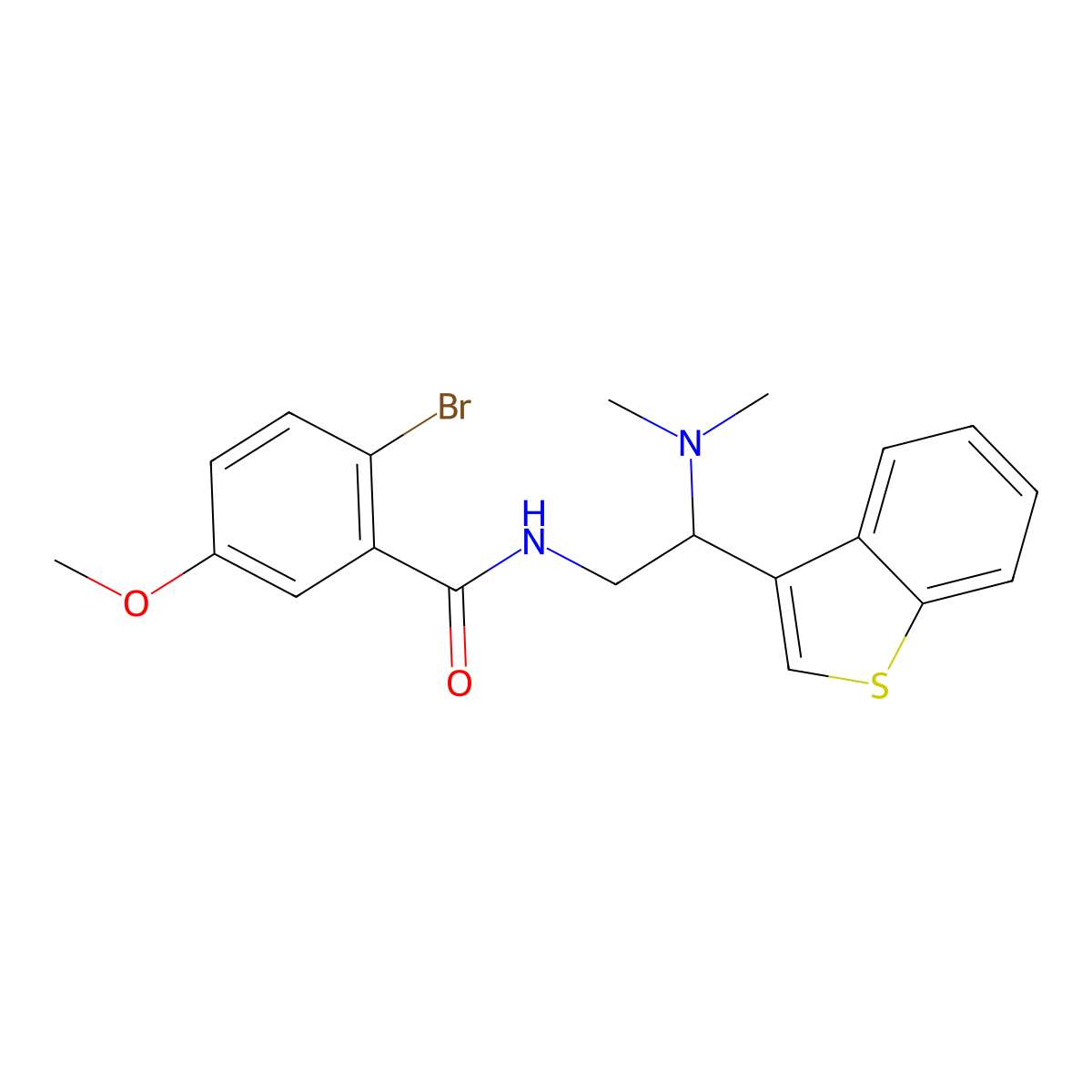 N-(2-(benzo[b]thiophen-3-yl)-2-(dimethylamino)ethyl)-2-bromo-5-methoxybenzamide molecular structure, CAS 2034569-48-5