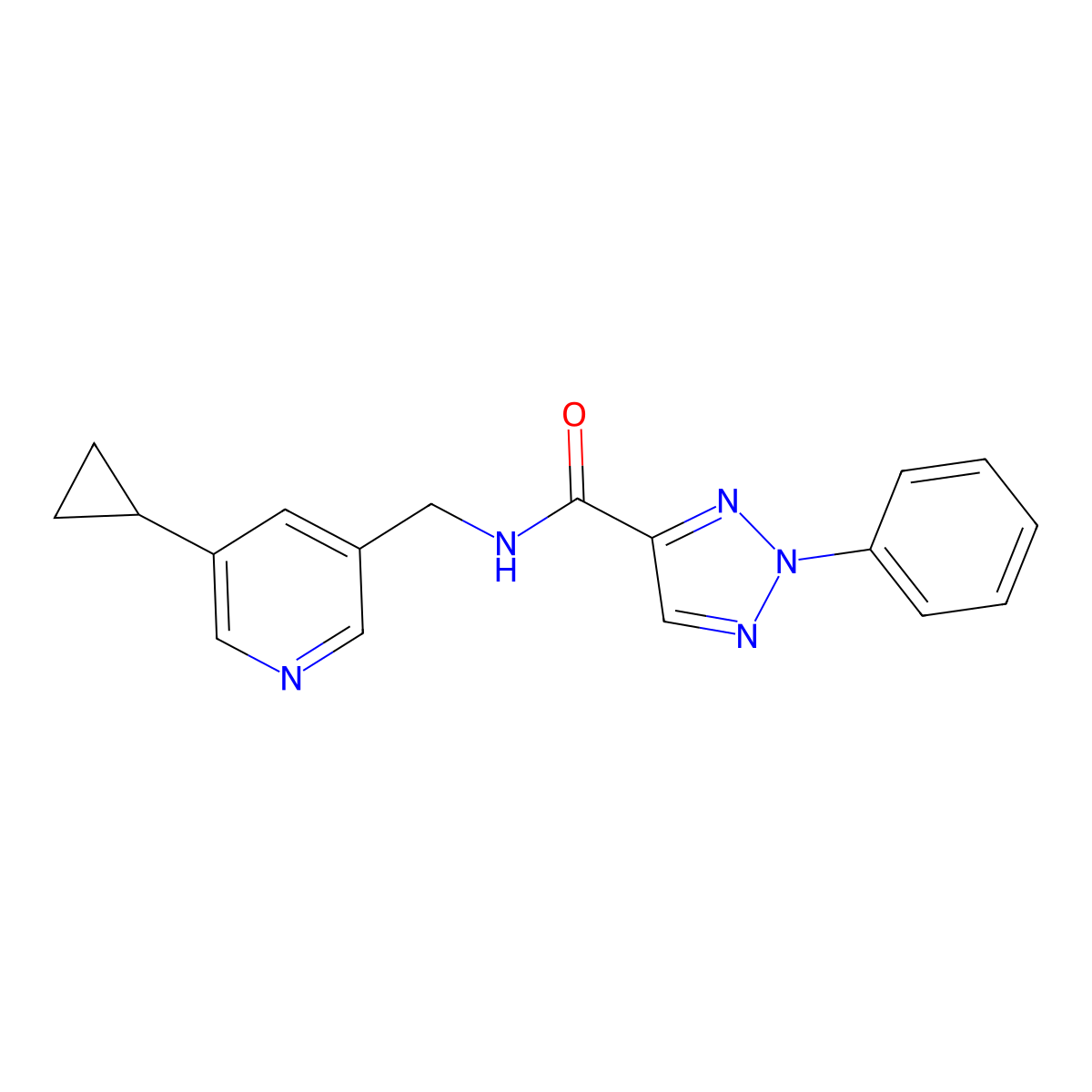 N-[(5-cyclopropylpyridin-3-yl)methyl]-2-phenyl-2H-1,2,3-triazole-4-carboxamide molecular structure, CAS 2034569-53-2