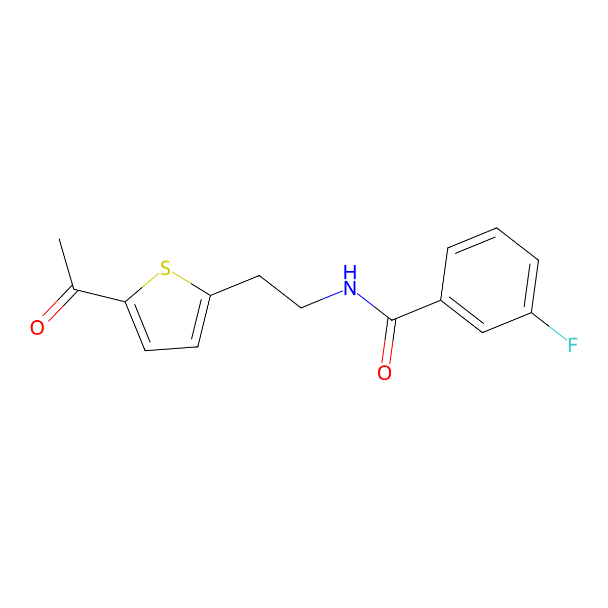 N-[2-(5-acetylthiophen-2-yl)ethyl]-3-fluorobenzamide molecular structure, CAS 2034569-58-7