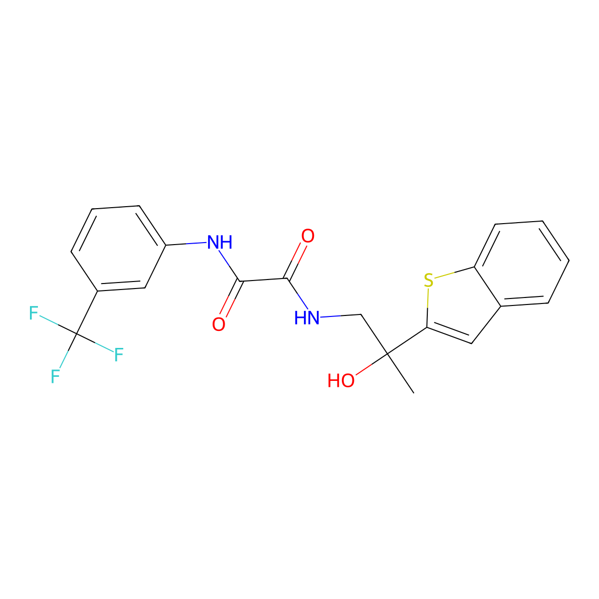 N1-(2-(benzo[b]thiophen-2-yl)-2-hydroxypropyl)-N2-(3-(trifluoromethyl)phenyl)oxalamide molecular structure, CAS 2034569-63-4