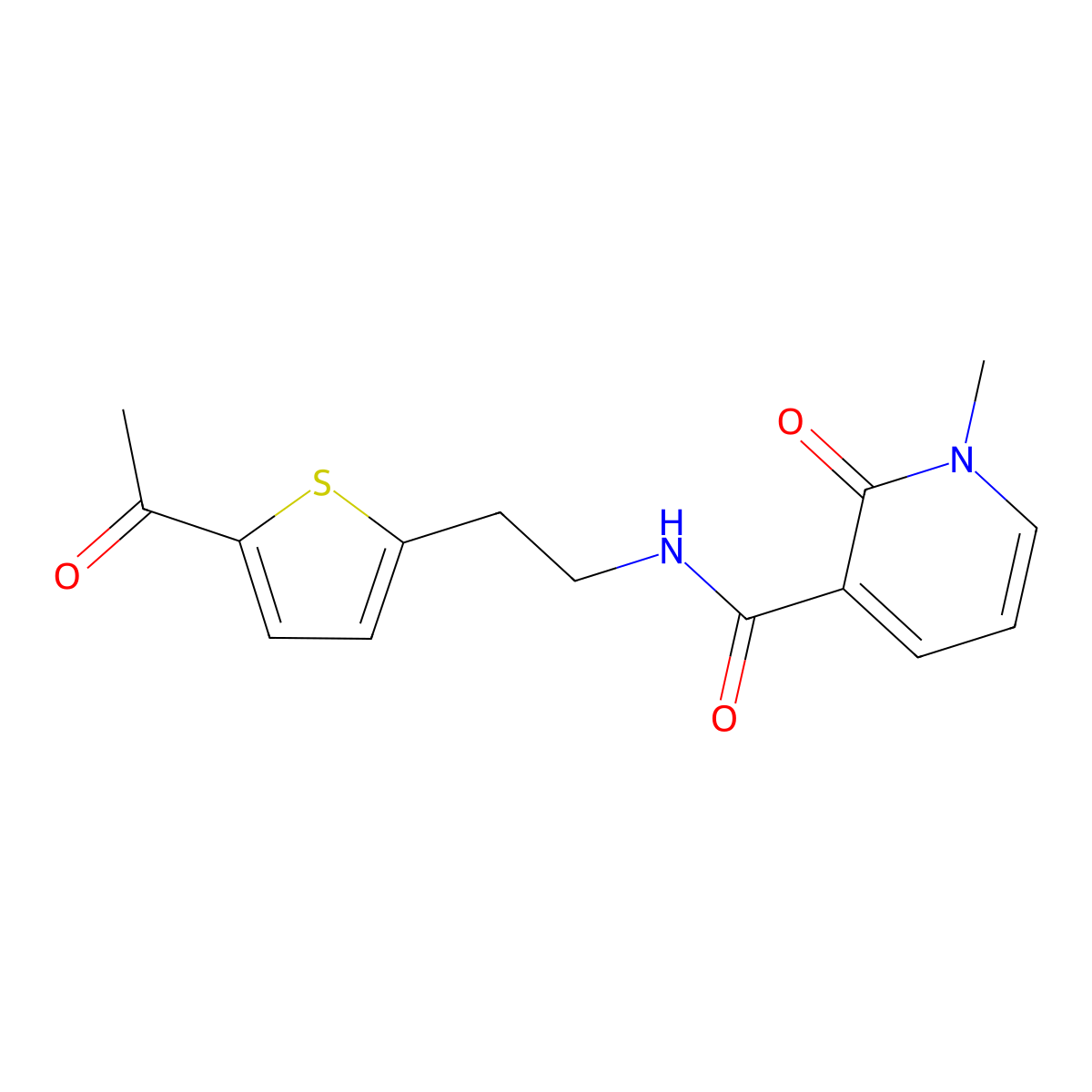 N-(2-(5-acetylthiophen-2-yl)ethyl)-1-methyl-2-oxo-1,2-dihydropyridine-3-carboxamide molecular structure, CAS 2034569-68-9