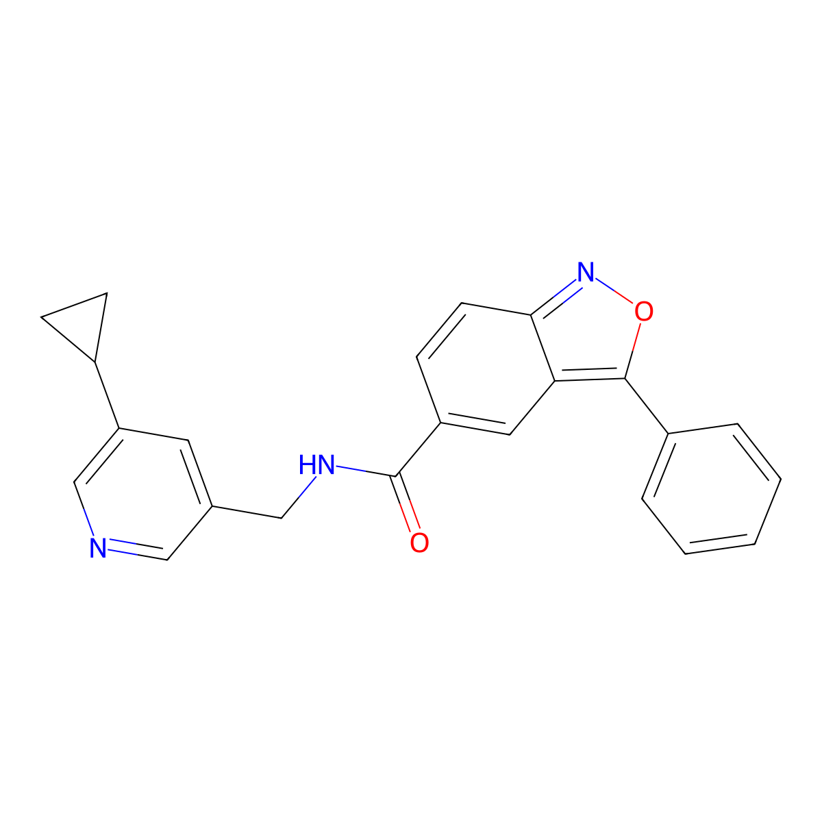 N-((5-cyclopropylpyridin-3-yl)methyl)-3-phenylbenzo[c]isoxazole-5-carboxamide molecular structure, CAS 2034569-70-3