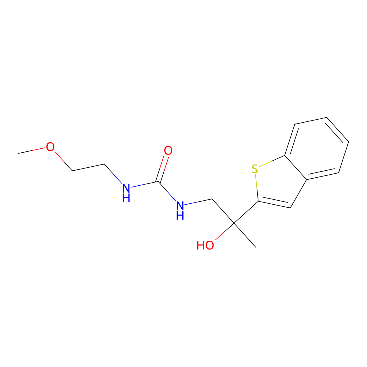 1-(2-(Benzo[b]thiophen-2-yl)-2-hydroxypropyl)-3-(2-methoxyethyl)urea molecular structure, CAS 2034569-73-6