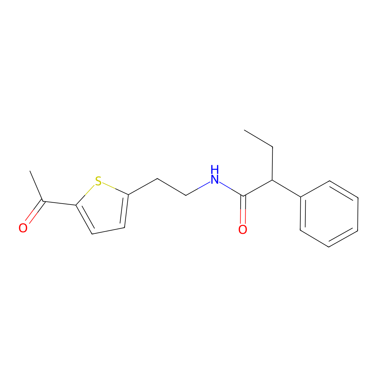 N-(2-(5-acetylthiophen-2-yl)ethyl)-2-phenylbutanamide molecular structure, CAS 2034569-77-0