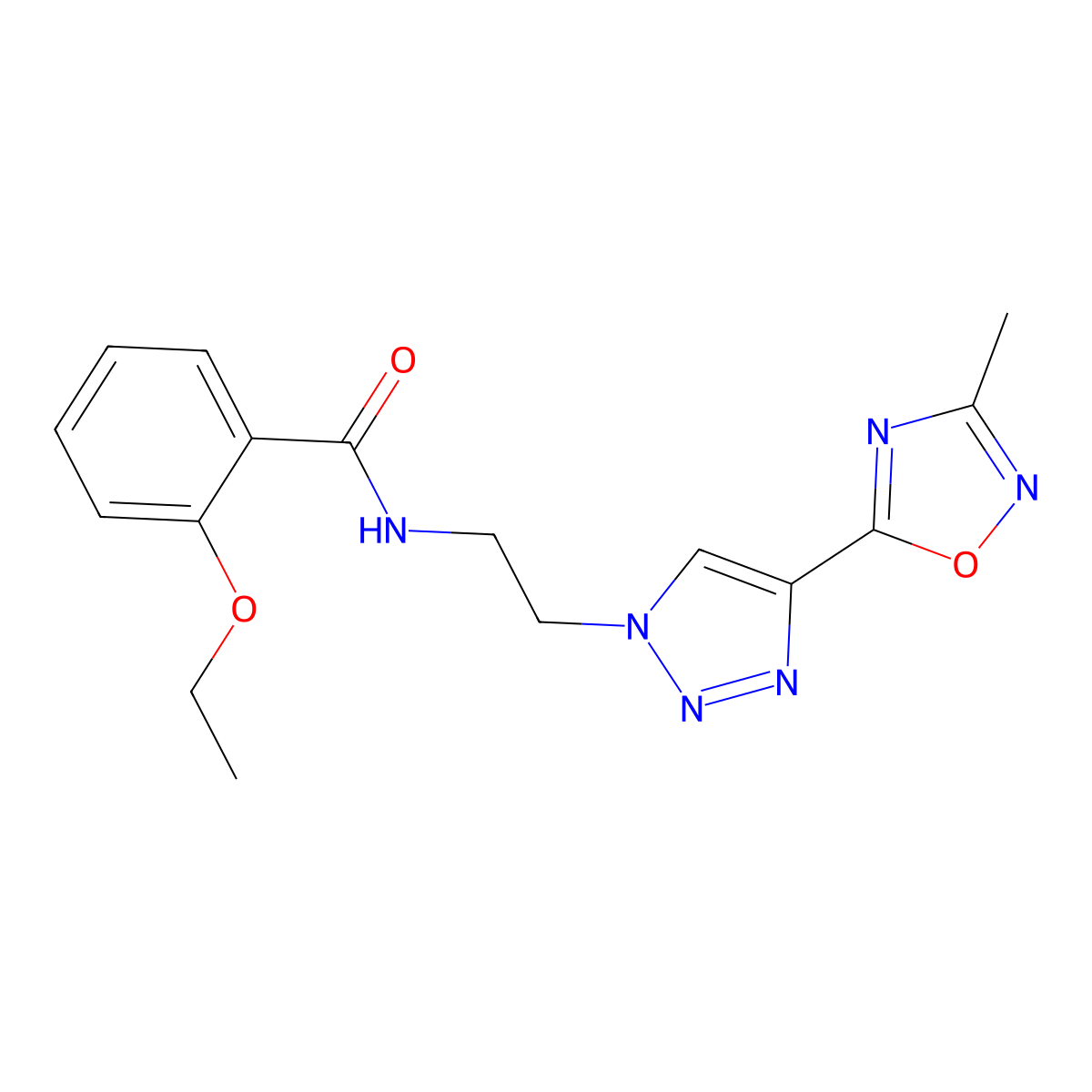 2-ethoxy-N-{2-[4-(3-methyl-1,2,4-oxadiazol-5-yl)-1H-1,2,3-triazol-1-yl]ethyl}benzamide molecular structure, CAS 2034569-83-8
