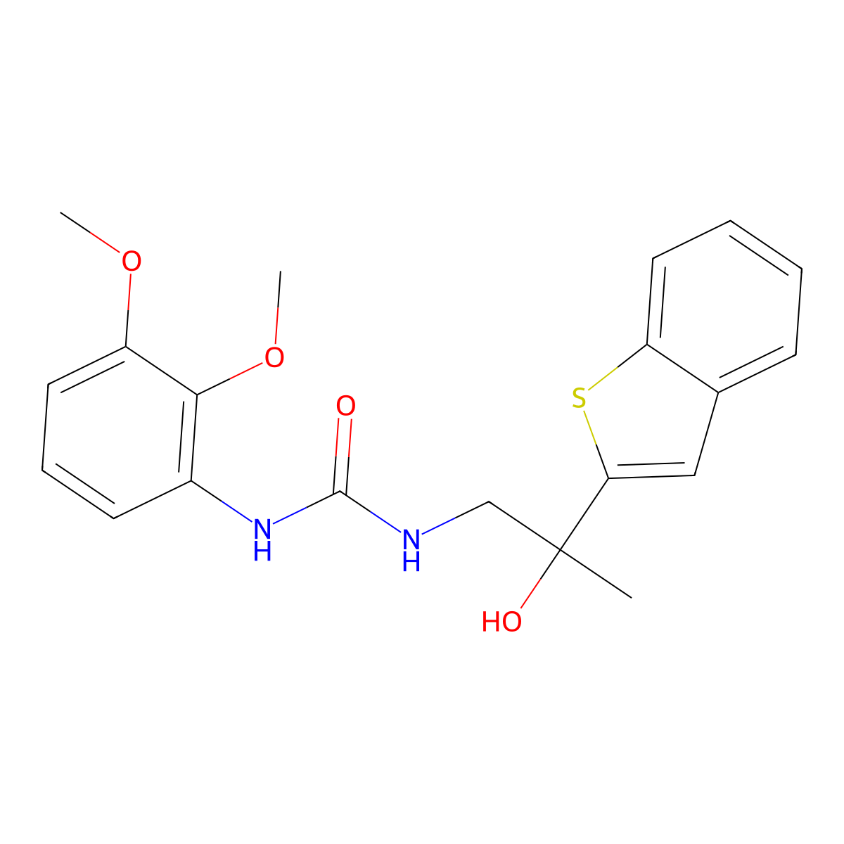 1-(2-(Benzo[b]thiophen-2-yl)-2-hydroxypropyl)-3-(2,3-dimethoxyphenyl)urea molecular structure, CAS 2034569-89-4