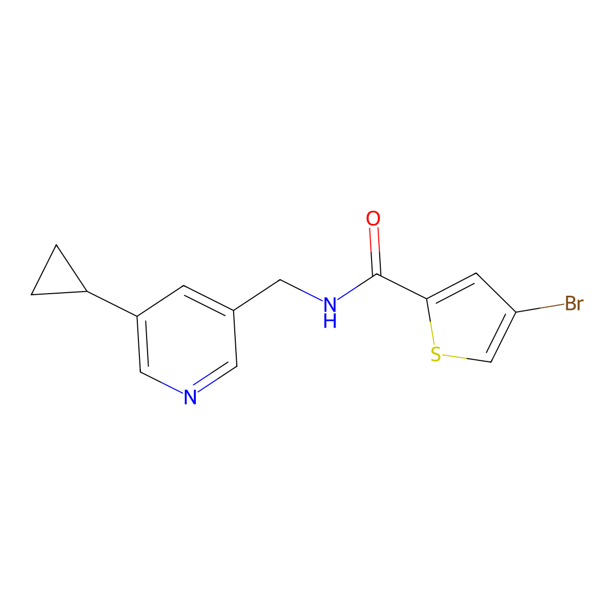 4-bromo-N-[(5-cyclopropylpyridin-3-yl)methyl]thiophene-2-carboxamide molecular structure, CAS 2034569-94-1
