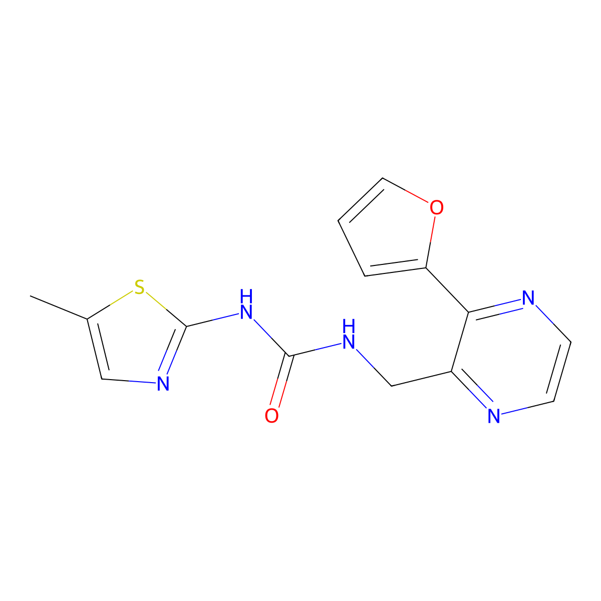 1-((3-(Furan-2-yl)pyrazin-2-yl)methyl)-3-(5-methylthiazol-2-yl)urea molecular structure, CAS 2034570-17-5