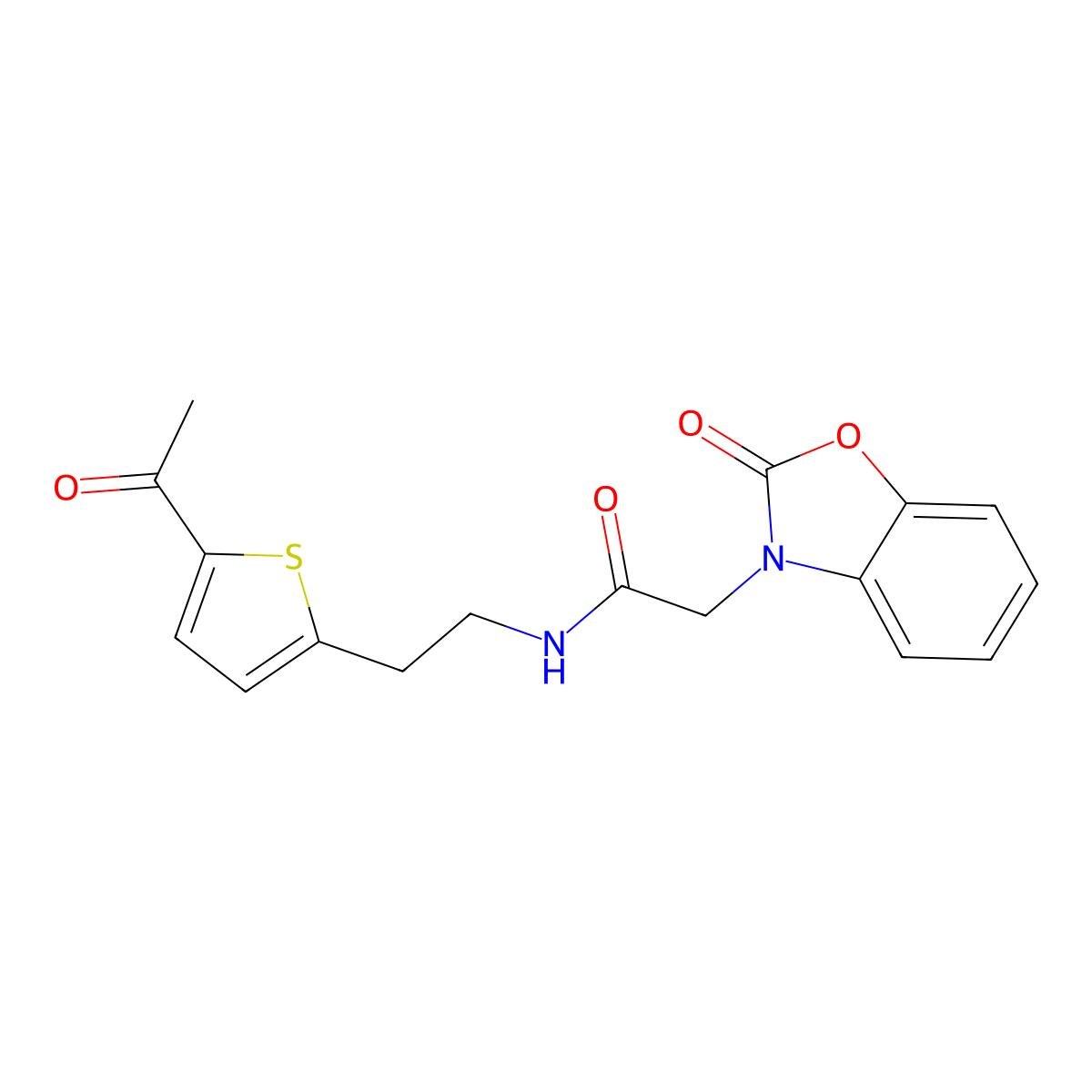 N-(2-(5-acetylthiophen-2-yl)ethyl)-2-(2-oxobenzo[d]oxazol-3(2H)-yl)acetamide molecular structure, CAS 2034570-24-4