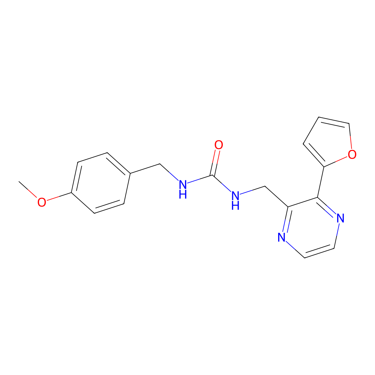 1-((3-(Furan-2-yl)pyrazin-2-yl)methyl)-3-(4-methoxybenzyl)urea molecular structure, CAS 2034570-25-5