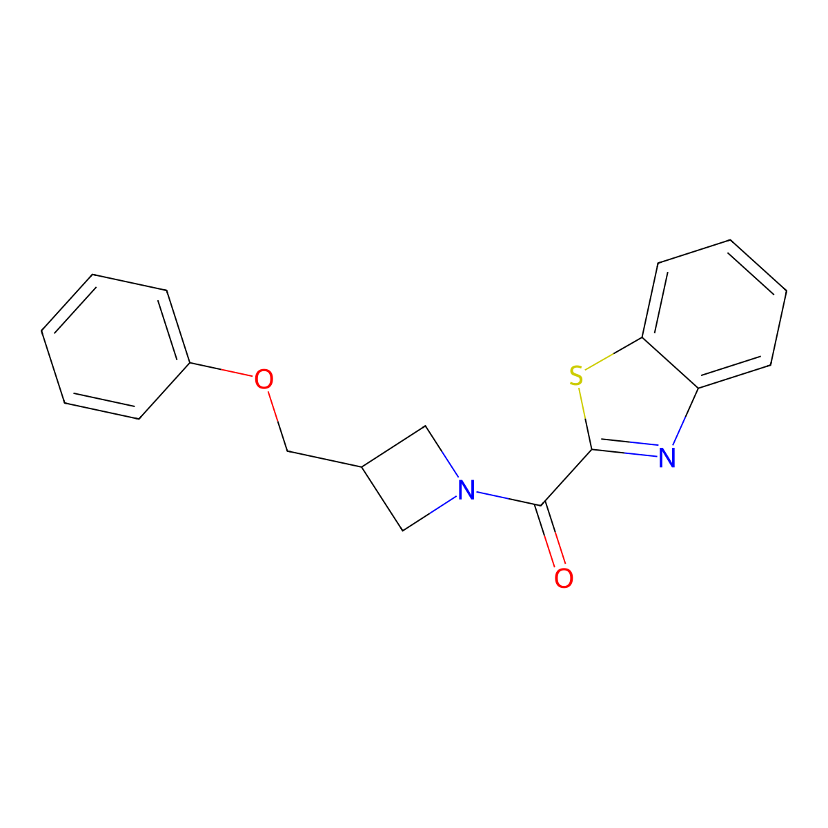 Benzo[d]thiazol-2-yl(3-(phenoxymethyl)azetidin-1-yl)methanone molecular structure, CAS 2034570-28-8