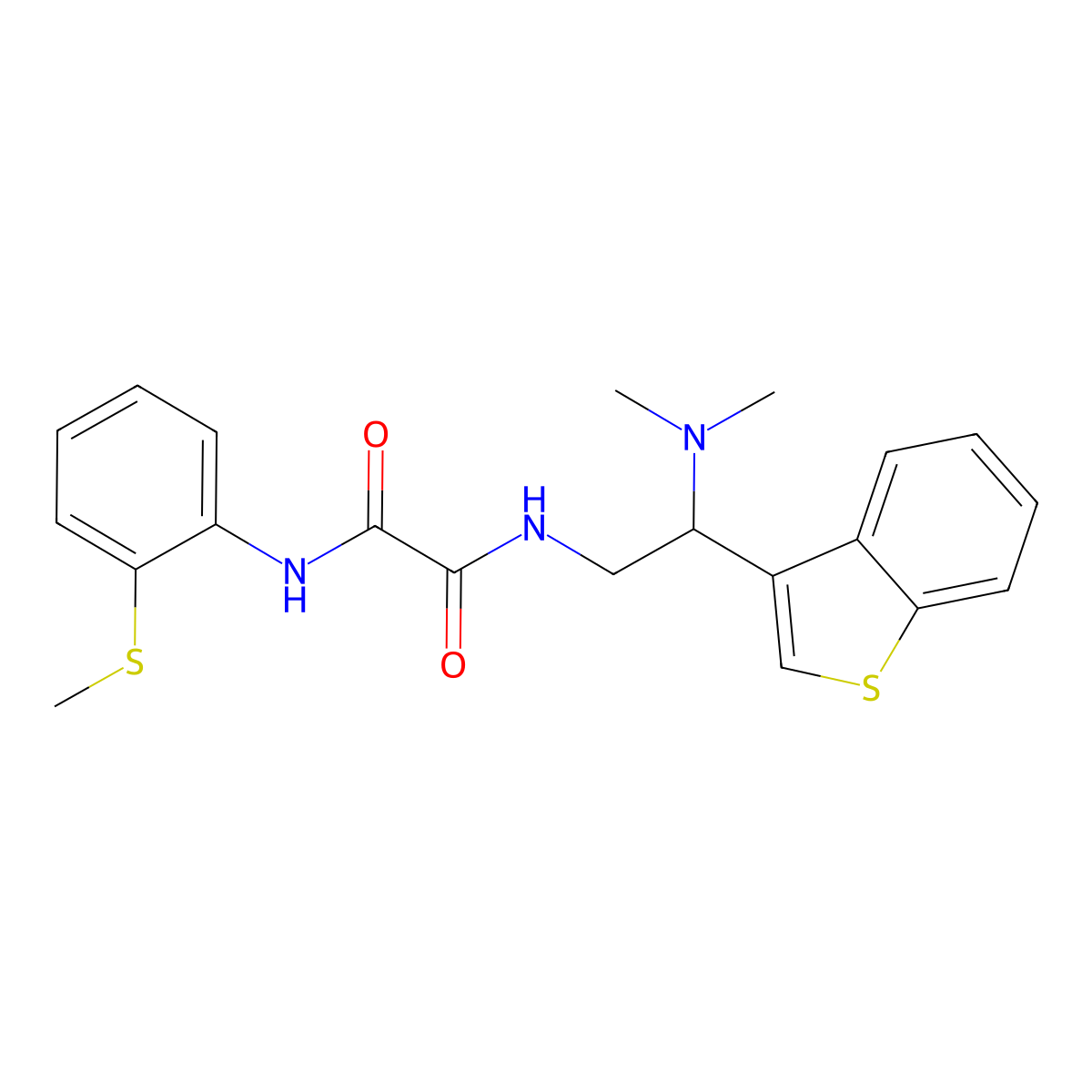 N1-(2-(benzo[b]thiophen-3-yl)-2-(dimethylamino)ethyl)-N2-(2-(methylthio)phenyl)oxalamide molecular structure, CAS 2034570-33-5