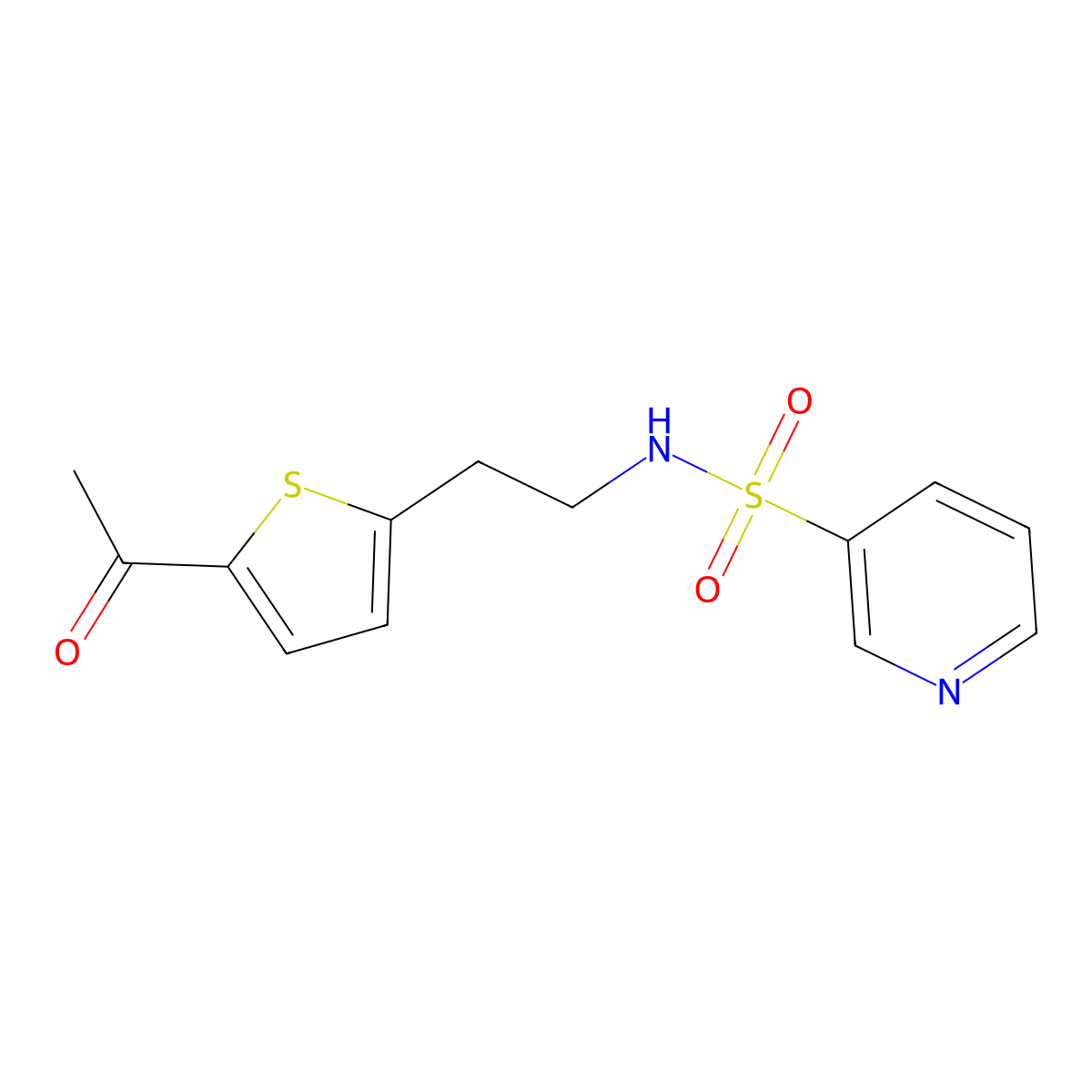 N-[2-(5-acetylthiophen-2-yl)ethyl]pyridine-3-sulfonamide molecular structure, CAS 2034570-62-0