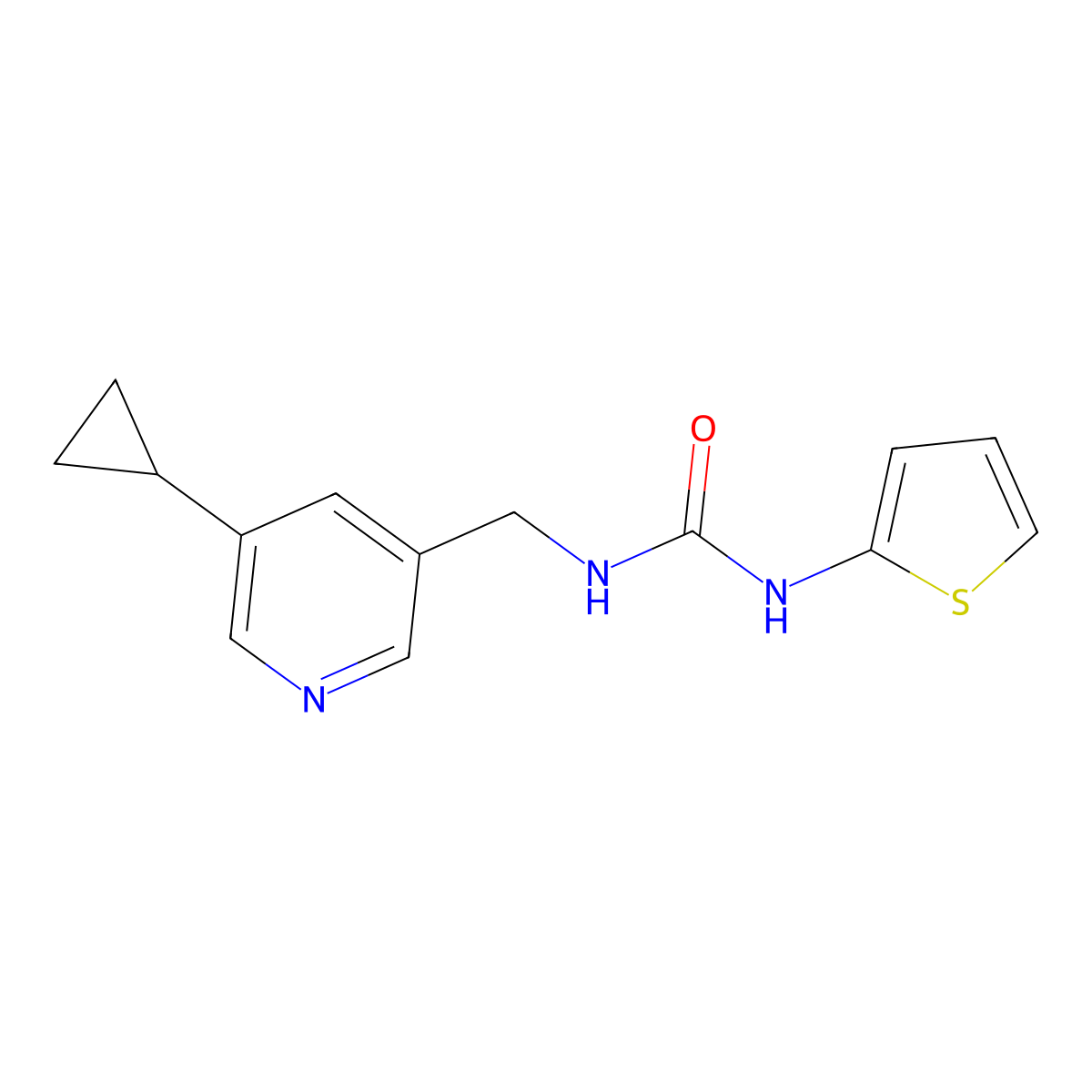 1-[(5-Cyclopropylpyridin-3-yl)methyl]-3-(thiophen-2-yl)urea molecular structure, CAS 2034570-91-5