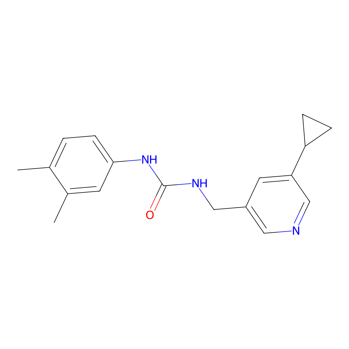 1-((5-Cyclopropylpyridin-3-yl)methyl)-3-(3,4-dimethylphenyl)urea molecular structure, CAS 2034570-97-1