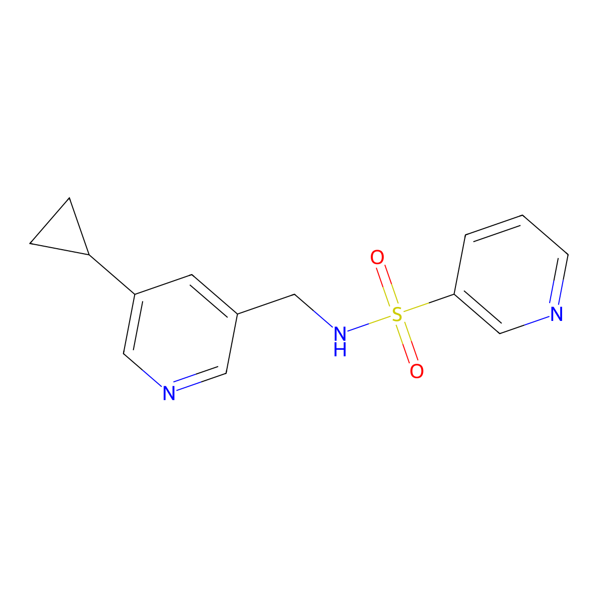 N-[(5-cyclopropylpyridin-3-yl)methyl]pyridine-3-sulfonamide molecular structure, CAS 2034571-01-0