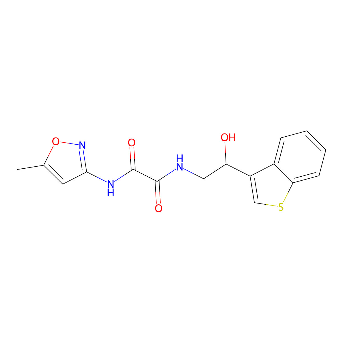 N1-(2-(benzo[b]thiophen-3-yl)-2-hydroxyethyl)-N2-(5-methylisoxazol-3-yl)oxalamide molecular structure, CAS 2034571-14-5