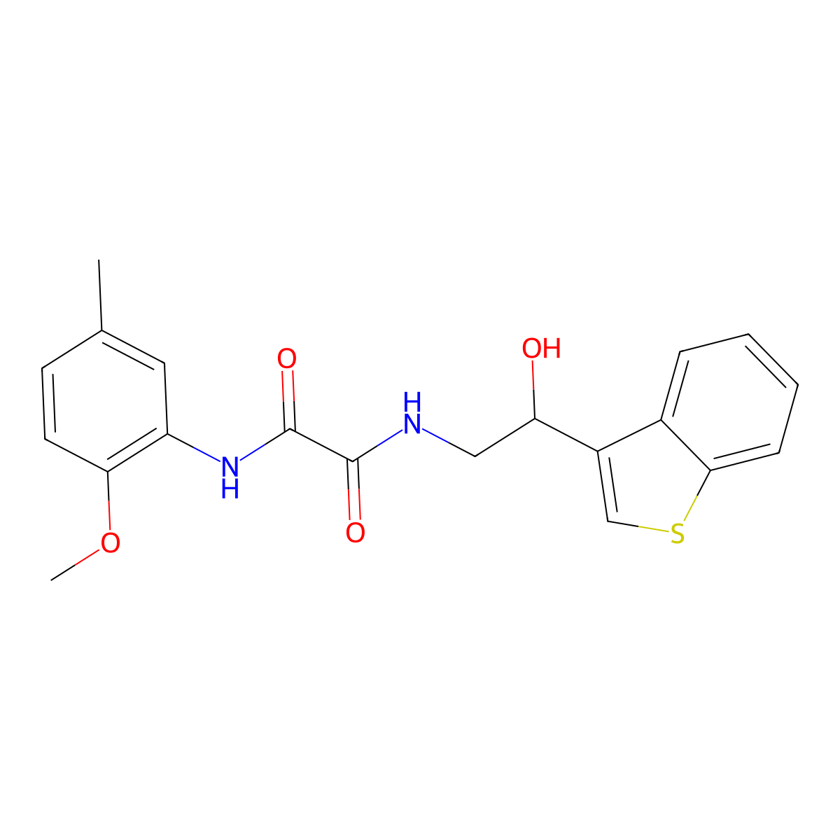 N1-(2-(benzo[b]thiophen-3-yl)-2-hydroxyethyl)-N2-(2-methoxy-5-methylphenyl)oxalamide molecular structure, CAS 2034571-17-8