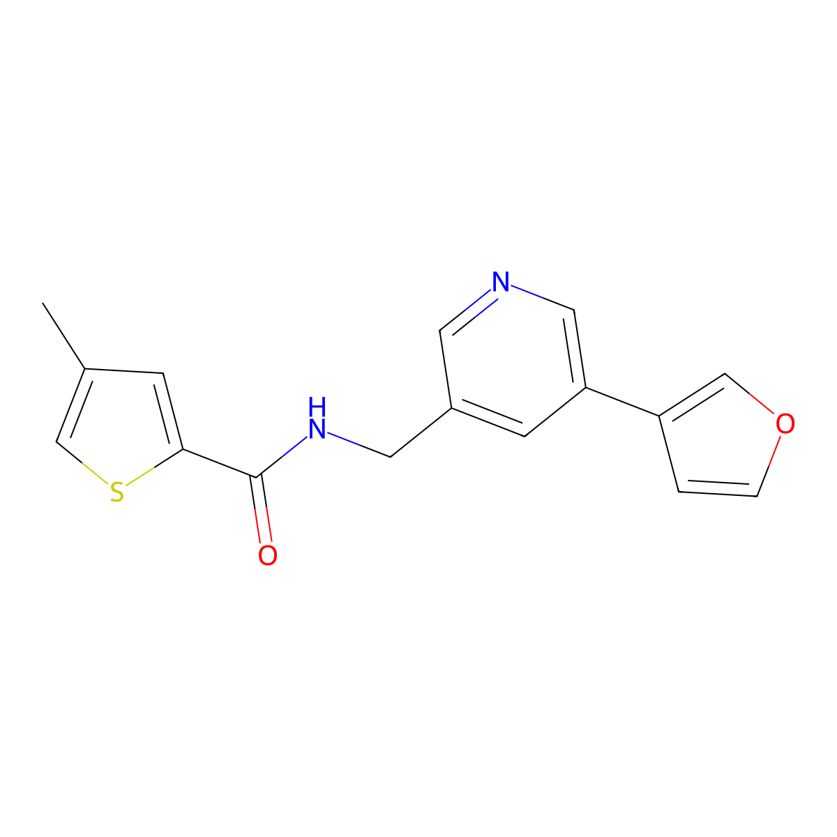 N-((5-(furan-3-yl)pyridin-3-yl)methyl)-4-methylthiophene-2-carboxamide molecular structure, CAS 2034571-23-6