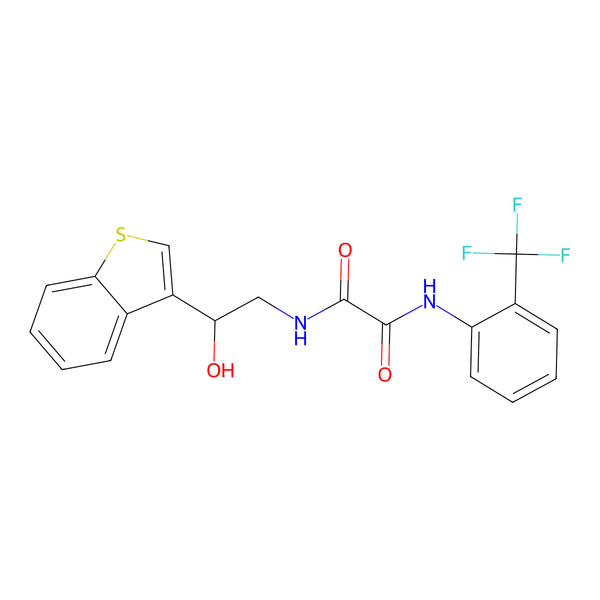 N1-(2-(benzo[b]thiophen-3-yl)-2-hydroxyethyl)-N2-(2-(trifluoromethyl)phenyl)oxalamide molecular structure, CAS 2034571-24-7