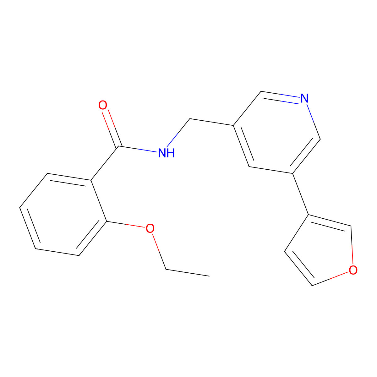 2-ethoxy-N-((5-(furan-3-yl)pyridin-3-yl)methyl)benzamide molecular structure, CAS 2034571-25-8