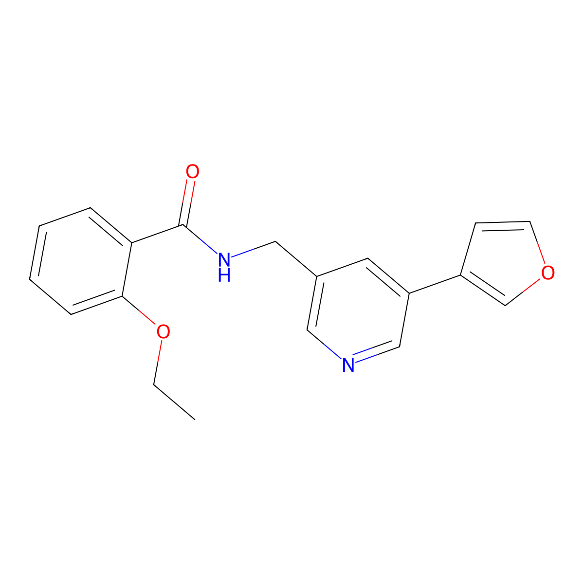 2-ethoxy-N-((5-(furan-3-yl)pyridin-3-yl)methyl)benzamide molecular structure, CAS 2034571-25-8