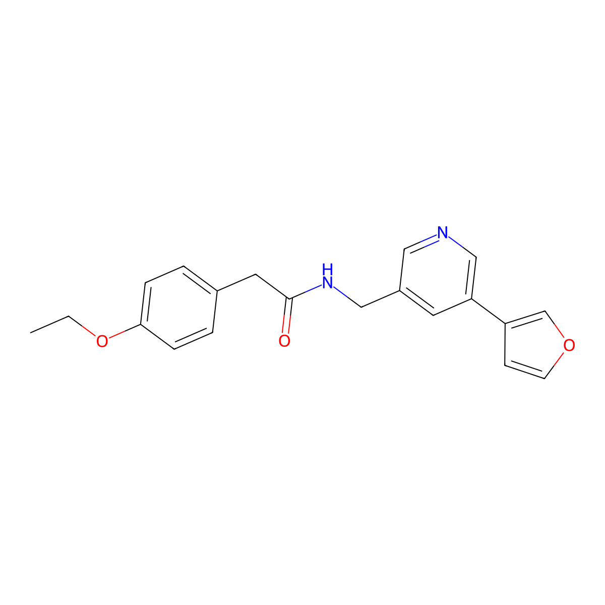 2-(4-ethoxyphenyl)-N-{[5-(furan-3-yl)pyridin-3-yl]methyl}acetamide molecular structure, CAS 2034571-29-2
