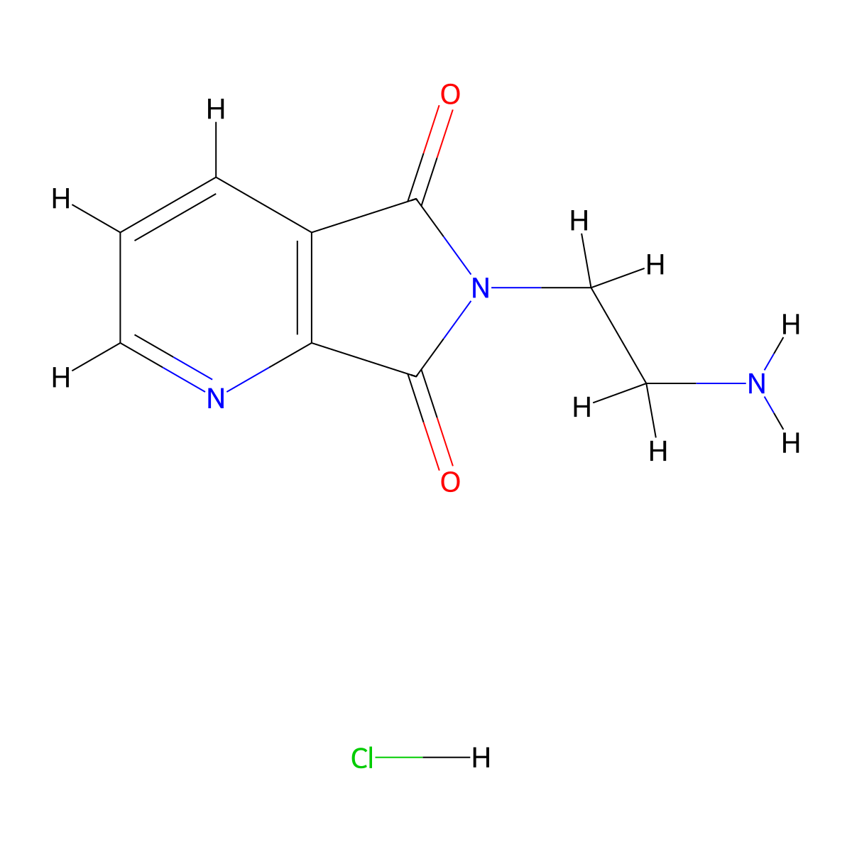 6-(2-aminoethyl)-5H-pyrrolo[3,4-b]pyridine-5,7(6H)-dione hydrochloride molecular structure, CAS 2034571-39-4