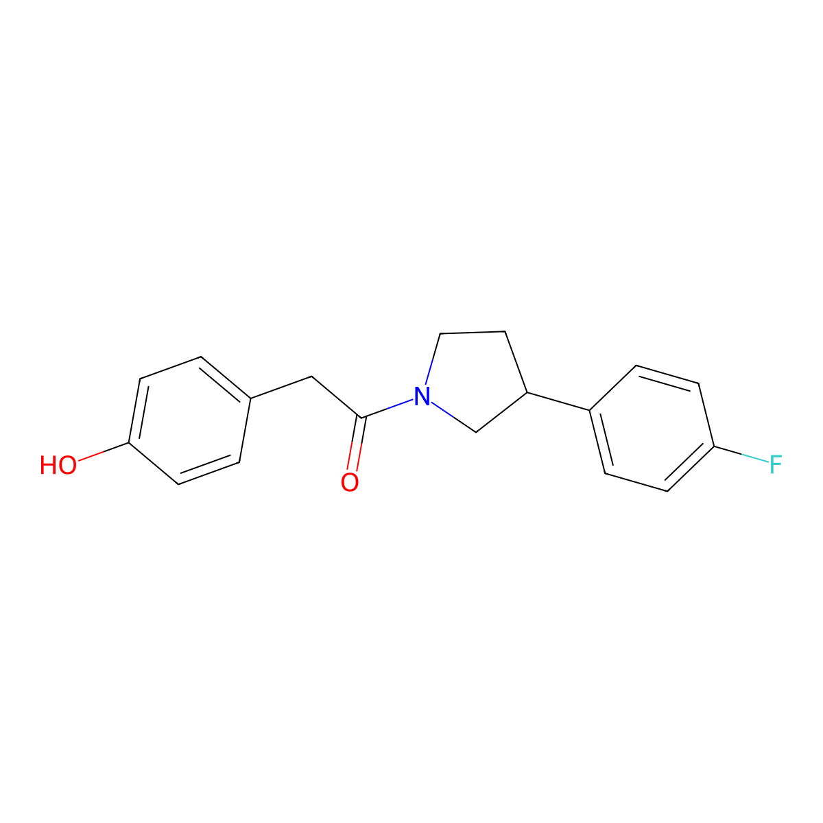 1-(3-(4-Fluorophenyl)pyrrolidin-1-yl)-2-(4-hydroxyphenyl)ethanone molecular structure, CAS 2034571-40-7