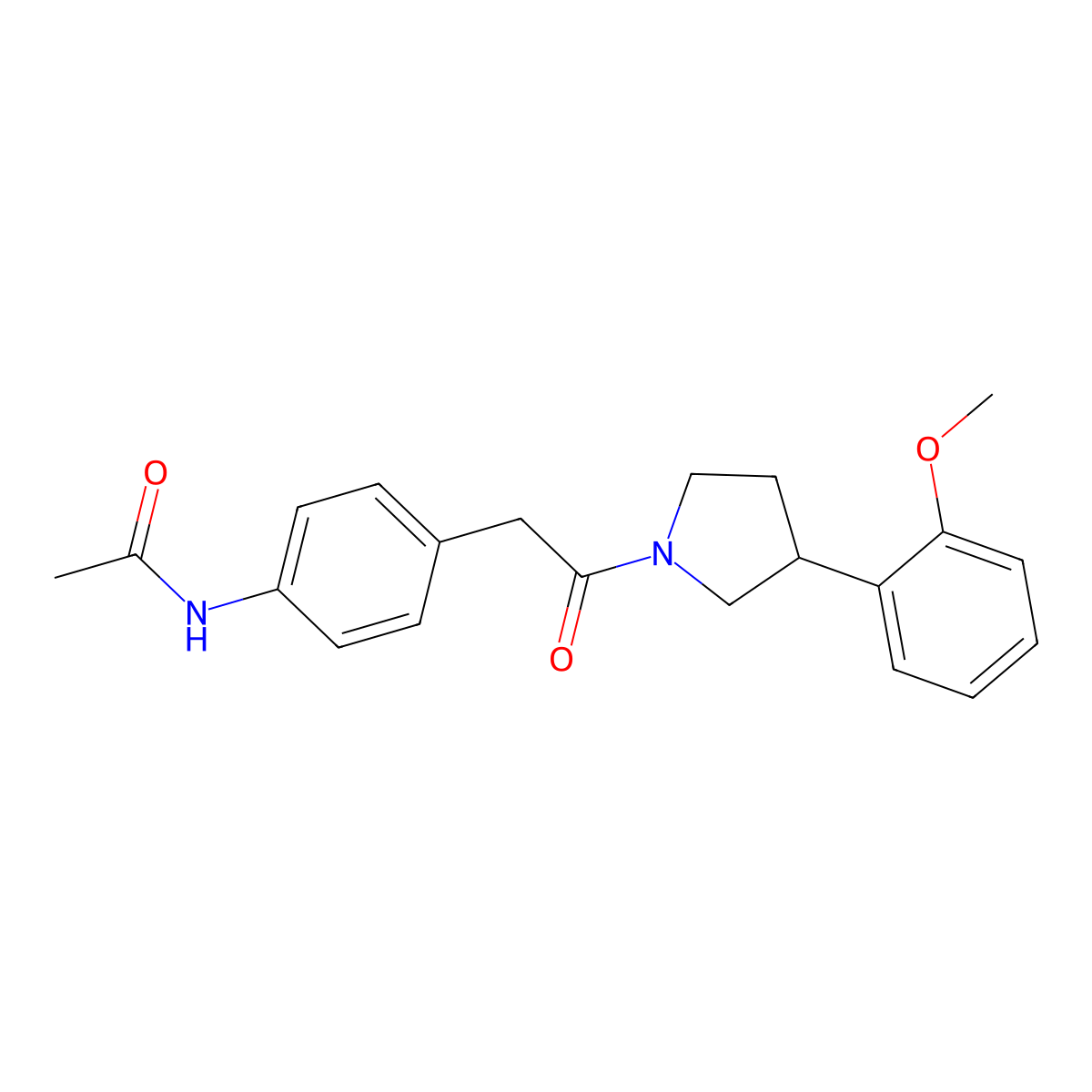 N-(4-{2-[3-(2-methoxyphenyl)pyrrolidin-1-yl]-2-oxoethyl}phenyl)acetamide molecular structure, CAS 2034571-52-1