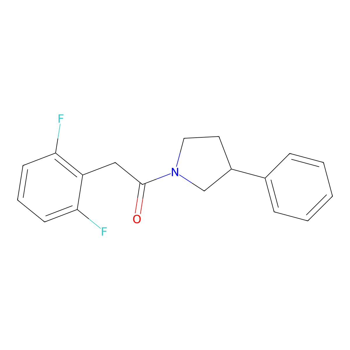 2-(2,6-Difluorophenyl)-1-(3-phenylpyrrolidin-1-yl)ethanone molecular structure, CAS 2034571-58-7
