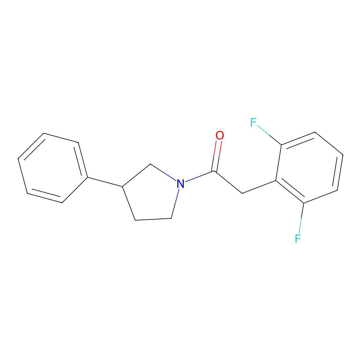 2-(2,6-Difluorophenyl)-1-(3-phenylpyrrolidin-1-yl)ethanone molecular structure, CAS 2034571-58-7