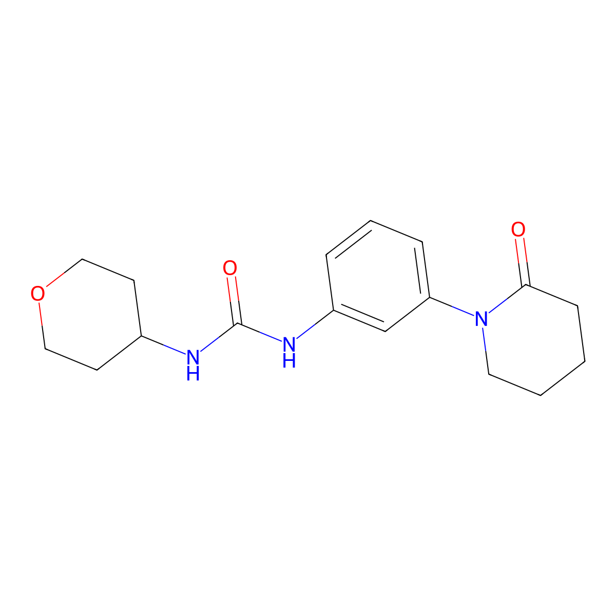 1-(Oxan-4-yl)-3-[3-(2-oxopiperidin-1-yl)phenyl]urea molecular structure, CAS 2034571-64-5