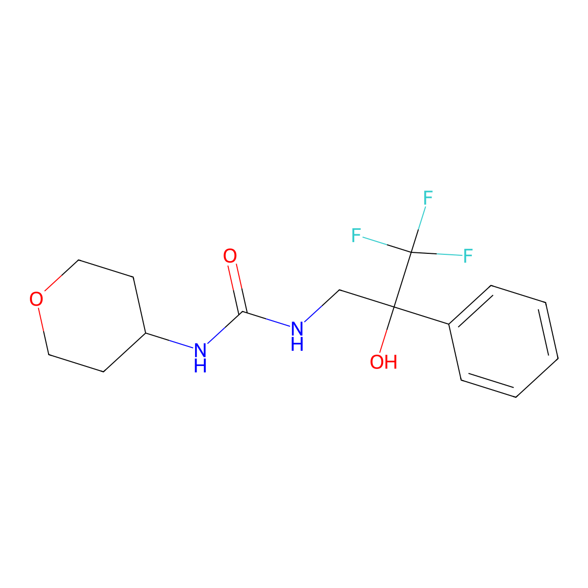 1-(Oxan-4-yl)-3-(3,3,3-trifluoro-2-hydroxy-2-phenylpropyl)urea molecular structure, CAS 2034571-83-8