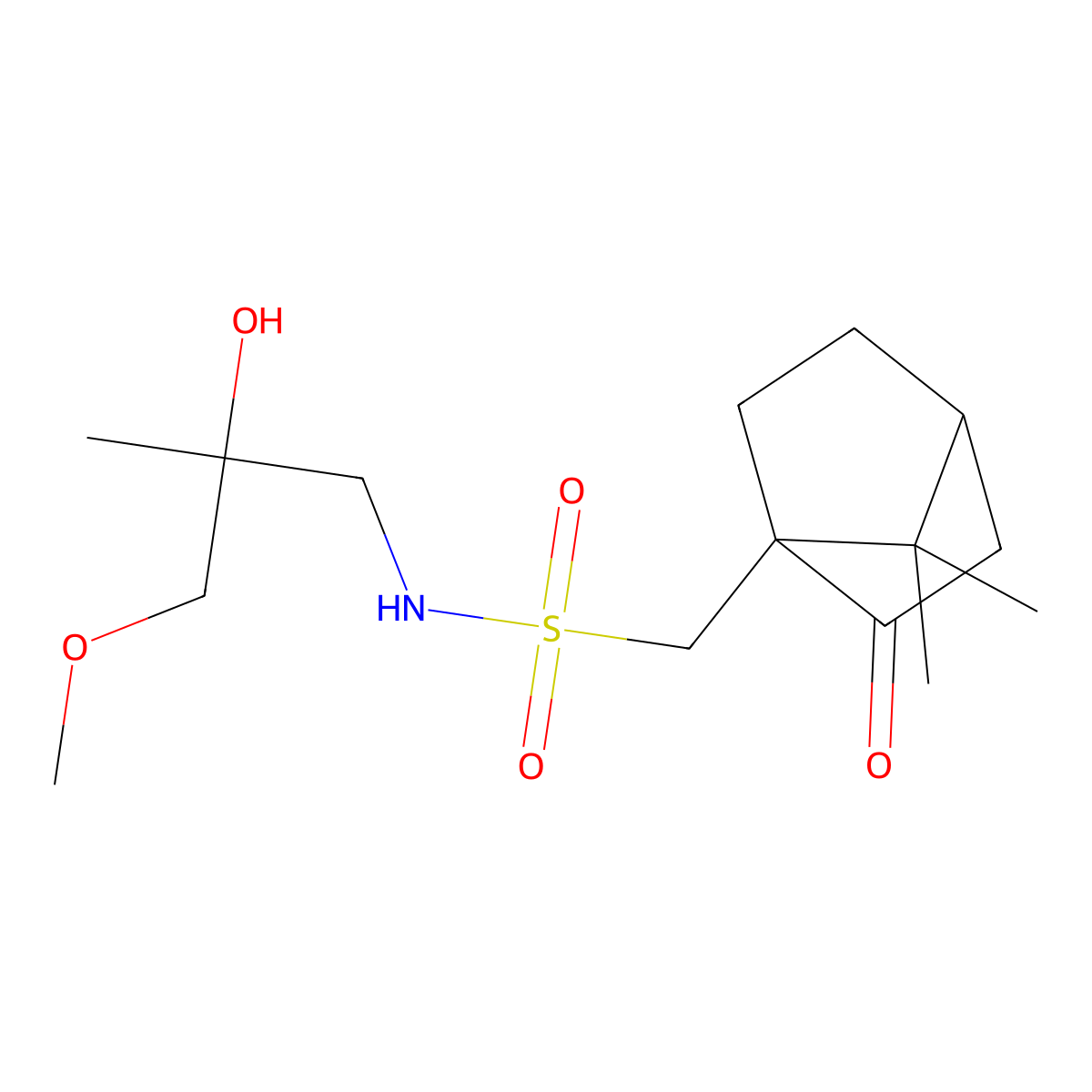 1-(7,7-dimethyl-2-oxobicyclo[2.2.1]heptan-1-yl)-N-(2-hydroxy-3-methoxy-2-methylpropyl)methanesulfonamide molecular structure, CAS 2034571-90-7