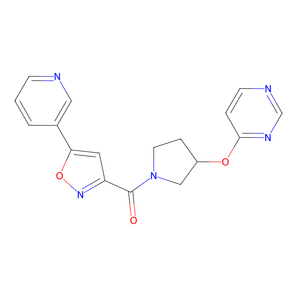 (5-(Pyridin-3-yl)isoxazol-3-yl)(3-(pyrimidin-4-yloxy)pyrrolidin-1-yl)methanone molecular structure, CAS 2034572-09-1