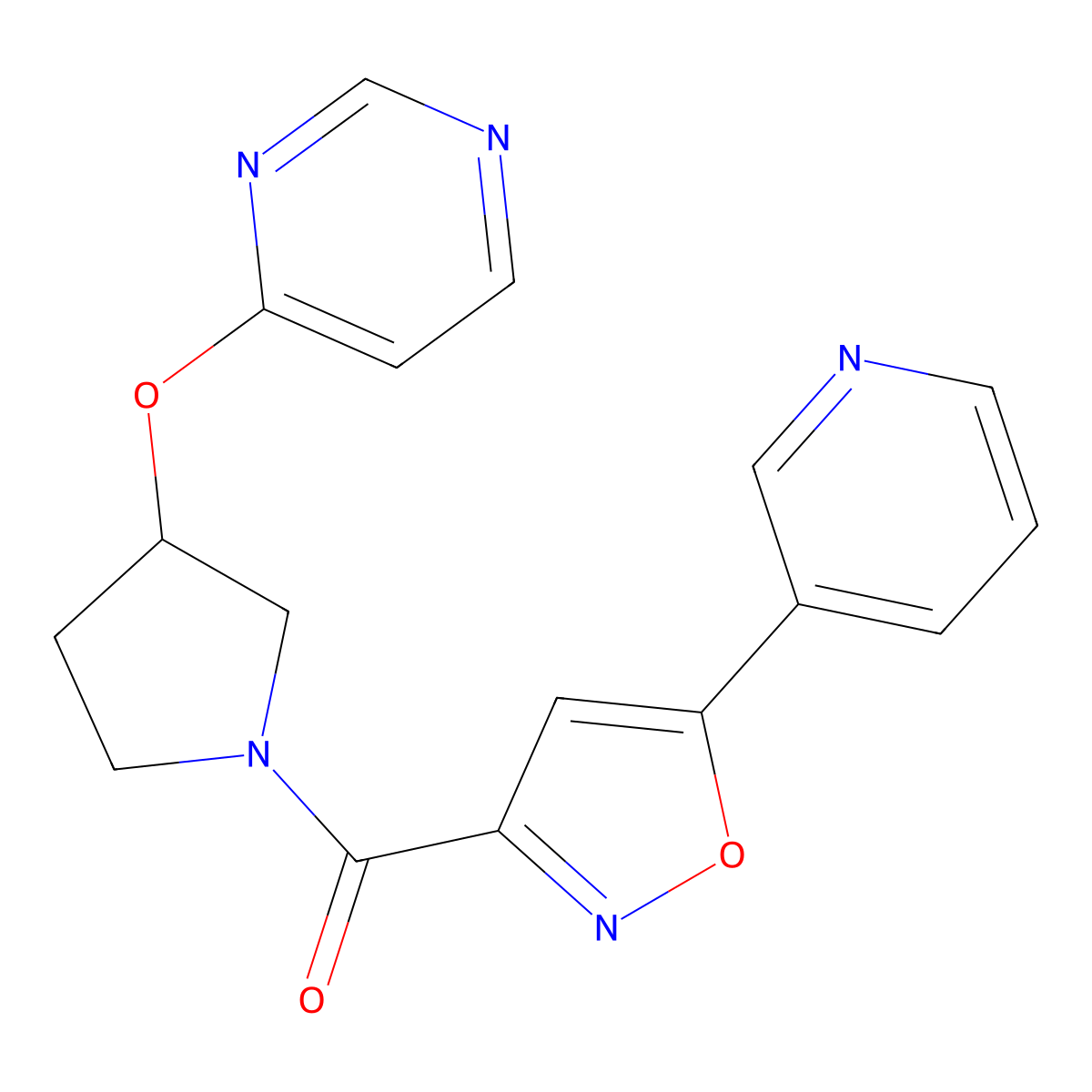 (5-(Pyridin-3-yl)isoxazol-3-yl)(3-(pyrimidin-4-yloxy)pyrrolidin-1-yl)methanone molecular structure, CAS 2034572-09-1