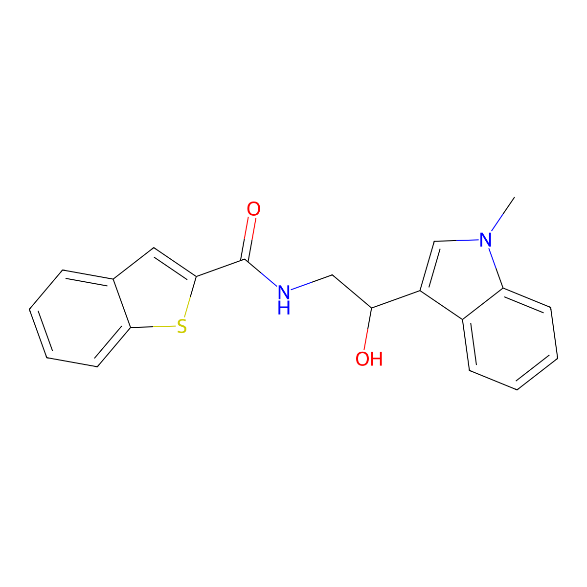N-(2-hydroxy-2-(1-methyl-1H-indol-3-yl)ethyl)benzo[b]thiophene-2-carboxamide molecular structure, CAS 2034572-25-1