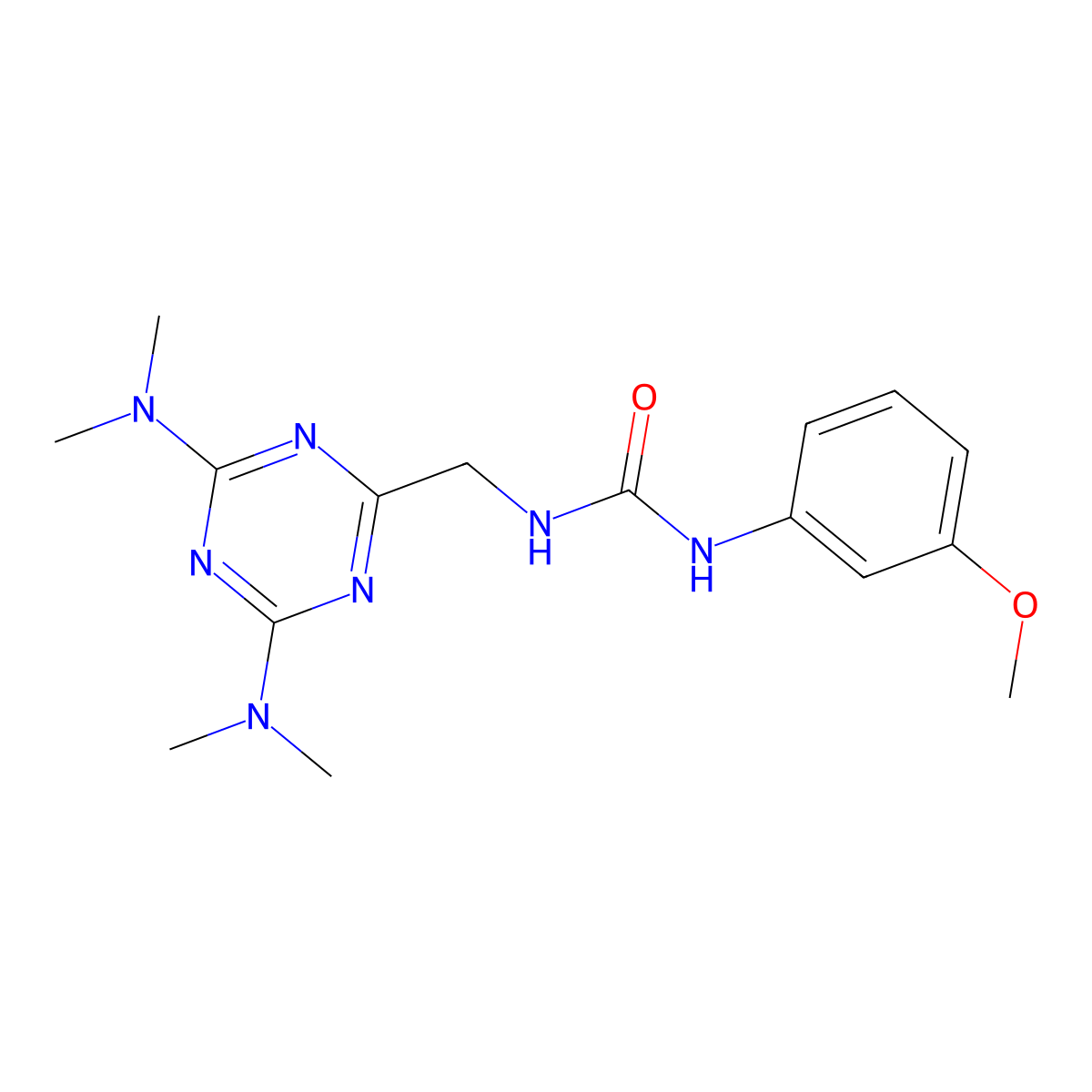 1-((4,6-Bis(dimethylamino)-1,3,5-triazin-2-yl)methyl)-3-(3-methoxyphenyl)urea molecular structure, CAS 2034572-26-2