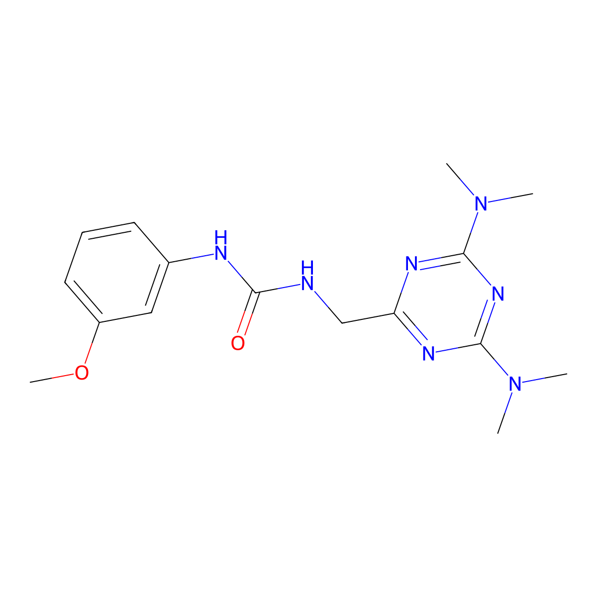 1-((4,6-Bis(dimethylamino)-1,3,5-triazin-2-yl)methyl)-3-(3-methoxyphenyl)urea molecular structure, CAS 2034572-26-2