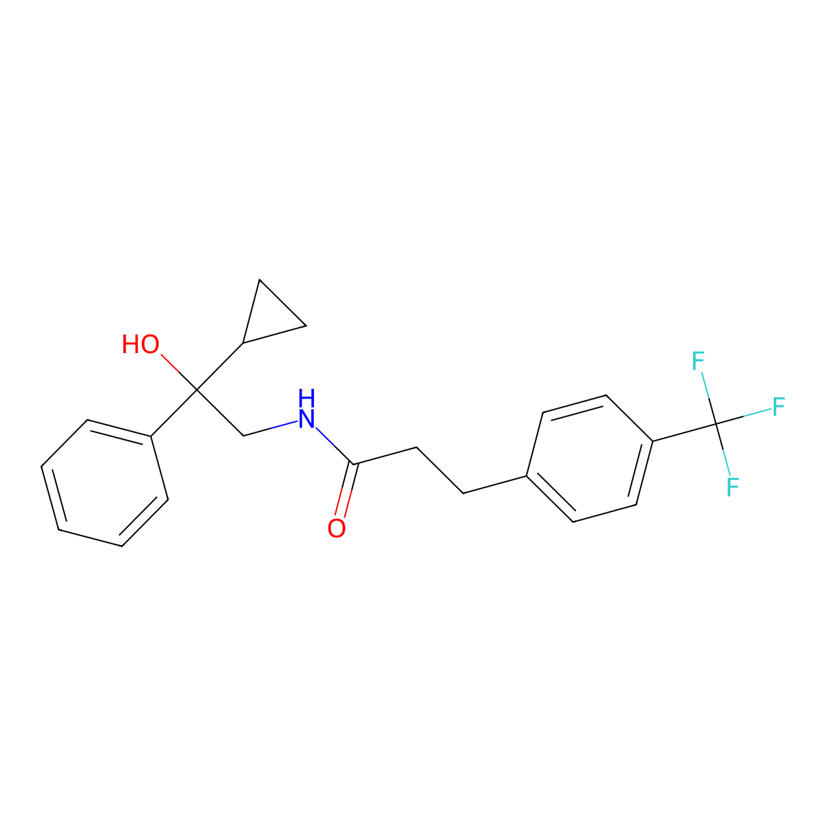 N-(2-cyclopropyl-2-hydroxy-2-phenylethyl)-3-[4-(trifluoromethyl)phenyl]propanamide molecular structure, CAS 2034572-59-1