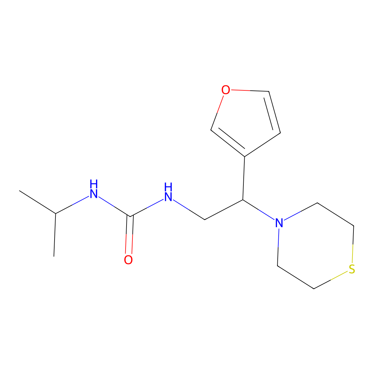 1-(2-(Furan-3-yl)-2-thiomorpholinoethyl)-3-isopropylurea molecular structure, CAS 2034572-61-5