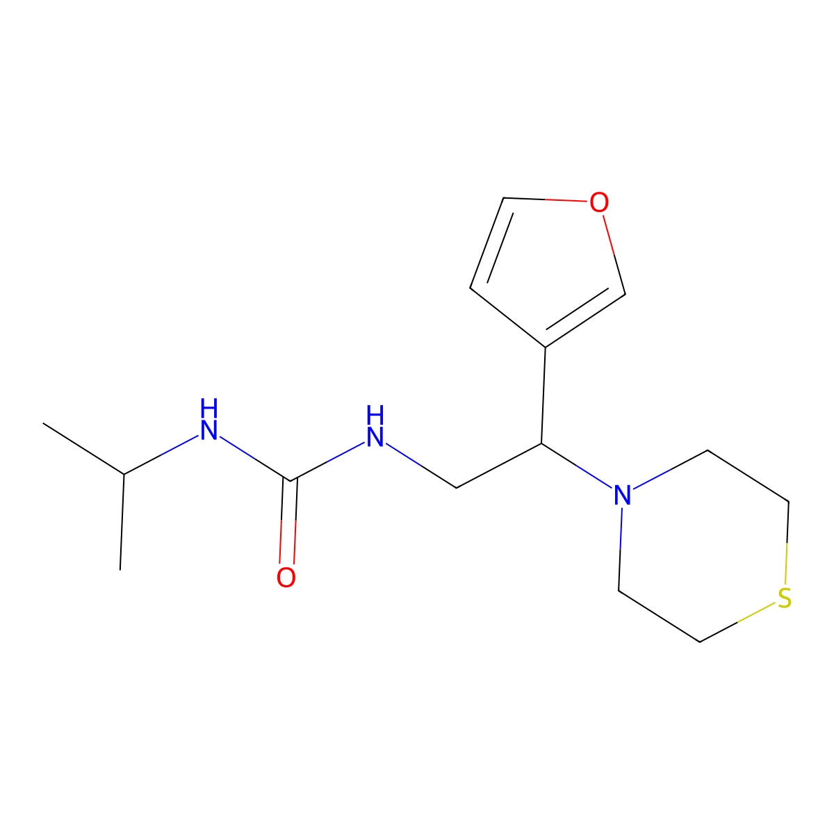 1-(2-(Furan-3-yl)-2-thiomorpholinoethyl)-3-isopropylurea molecular structure, CAS 2034572-61-5