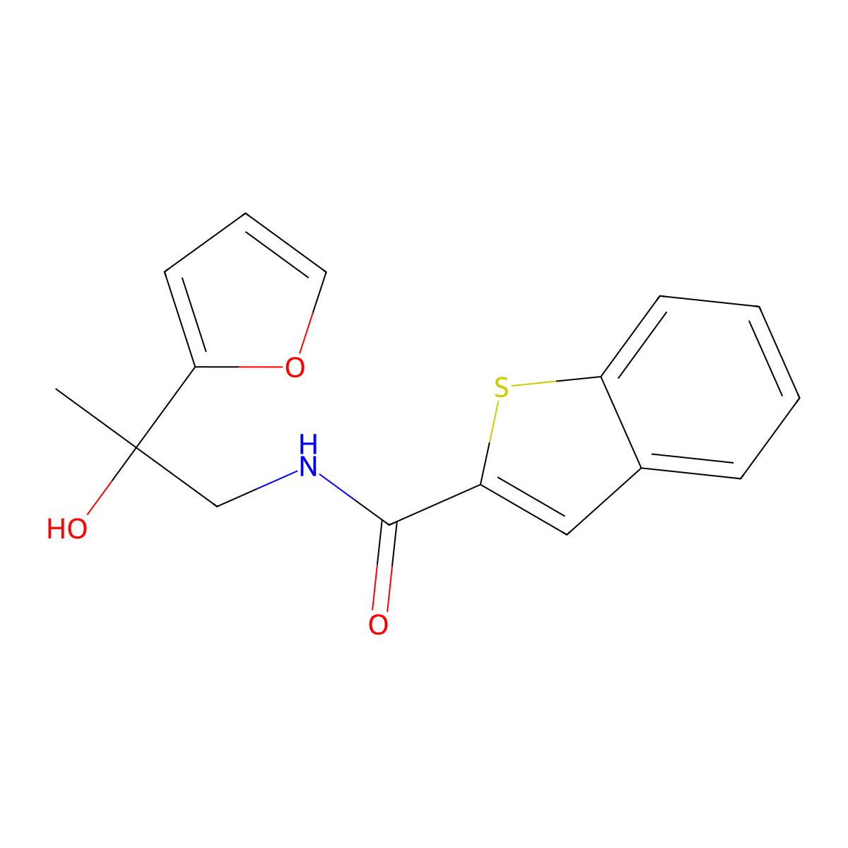 N-(2-(furan-2-yl)-2-hydroxypropyl)benzo[b]thiophene-2-carboxamide molecular structure, CAS 2034572-70-6