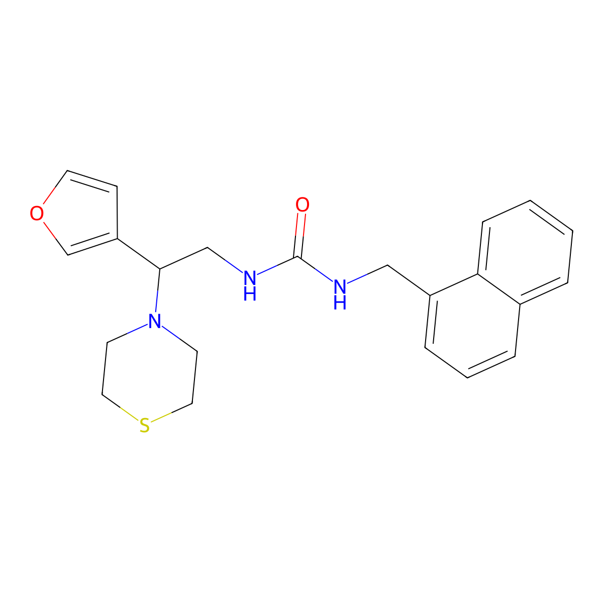 1-(2-(Furan-3-yl)-2-thiomorpholinoethyl)-3-(naphthalen-1-ylmethyl)urea molecular structure, CAS 2034572-72-8