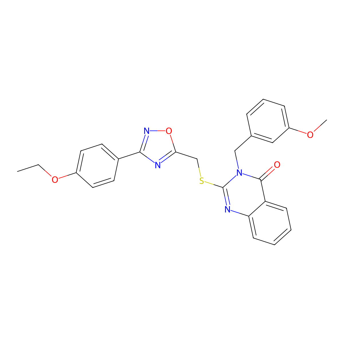 2-(((3-(4-ethoxyphenyl)-1,2,4-oxadiazol-5-yl)methyl)thio)-3-(3-methoxybenzyl)quinazolin-4(3H)-one molecular structure, CAS 2034572-86-4