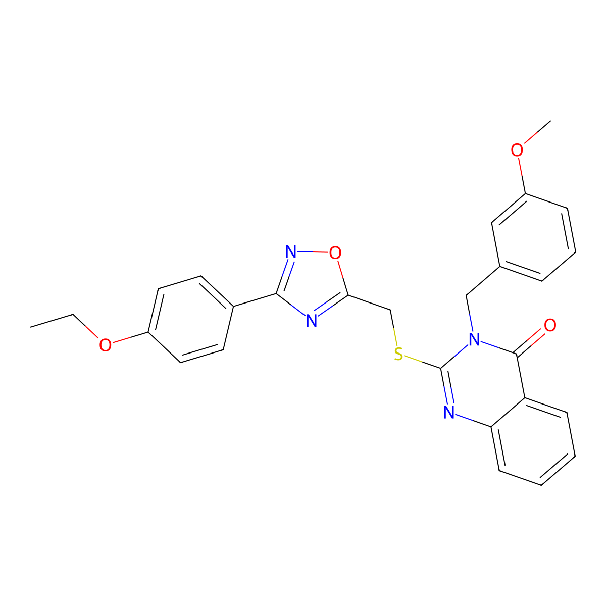 2-(((3-(4-ethoxyphenyl)-1,2,4-oxadiazol-5-yl)methyl)thio)-3-(3-methoxybenzyl)quinazolin-4(3H)-one molecular structure, CAS 2034572-86-4